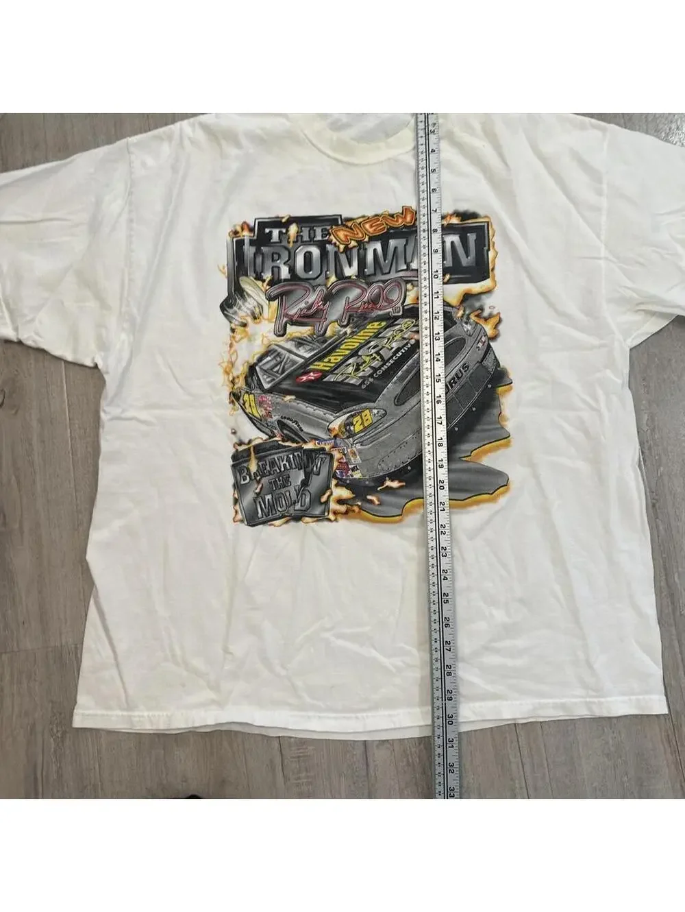 NASCAR Men's White and Cream Tshirt